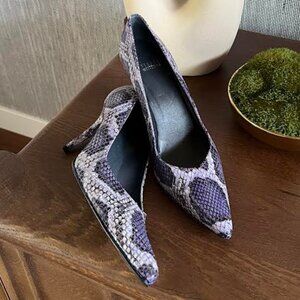 Stuart Weitzman Purple Snakeskin Heels | Size 10